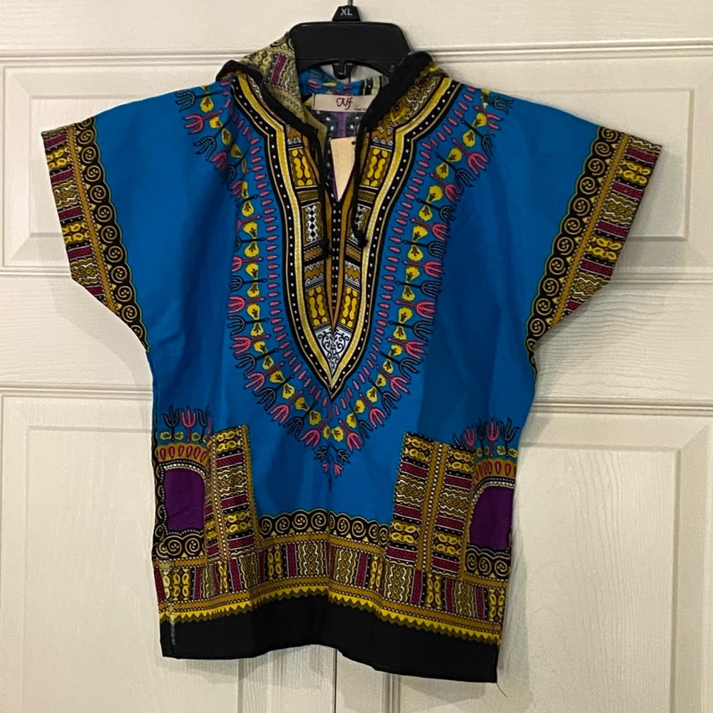 🎉 Dashiki Kids Top with Hood NWT + bracelet